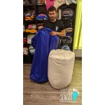 Wipeable and waterproof nylon cover for denim beanbag with underpad